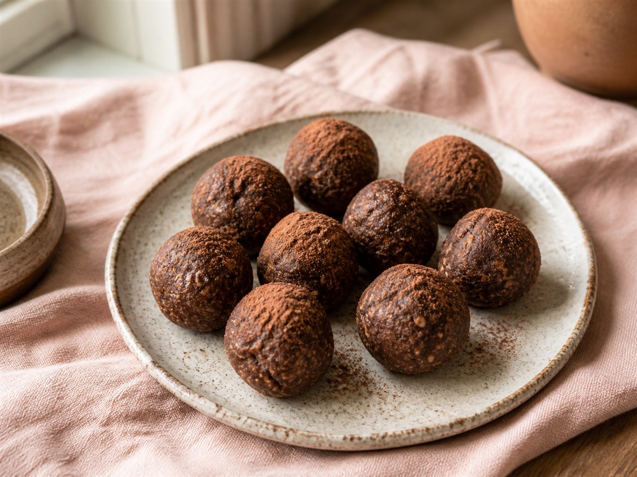 Cocoa-Date Sunflower Truffles